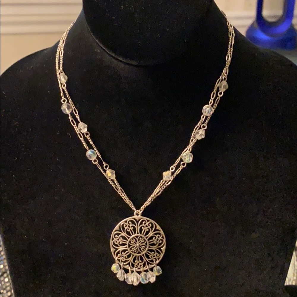Victorian Double Style Chain Baked Beads Necklace